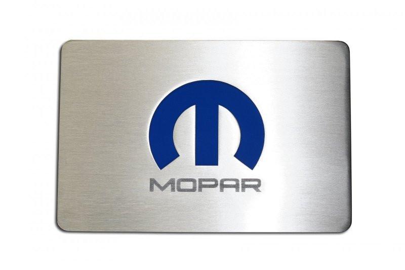 "Mopar" Brushed Fuse Box Cover Overlay Dodge, Chrysler LX Cars - Click Image to Close